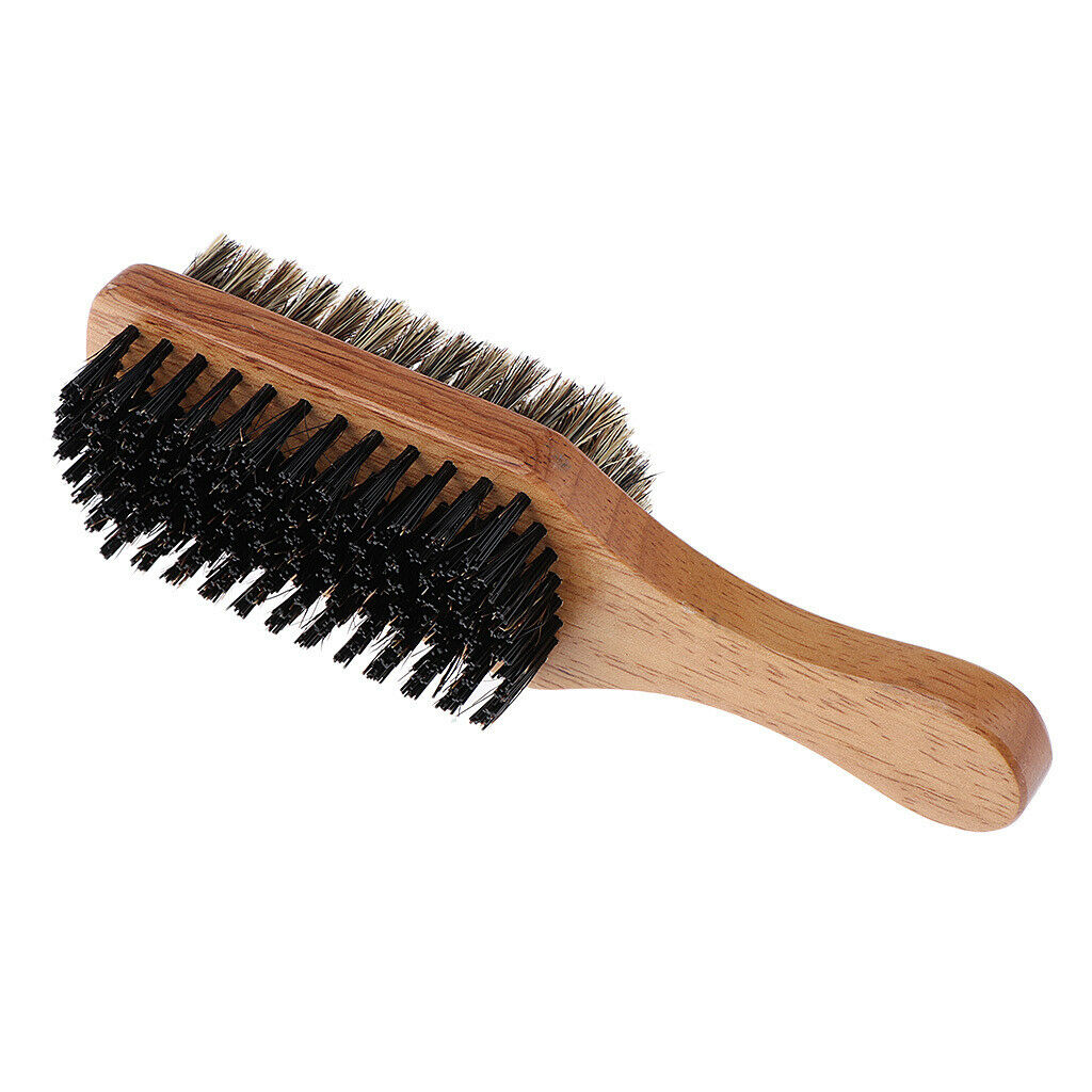 2x Nylon Bristles Beard Detangling Grooming Shaping Brush W/Wood Handle