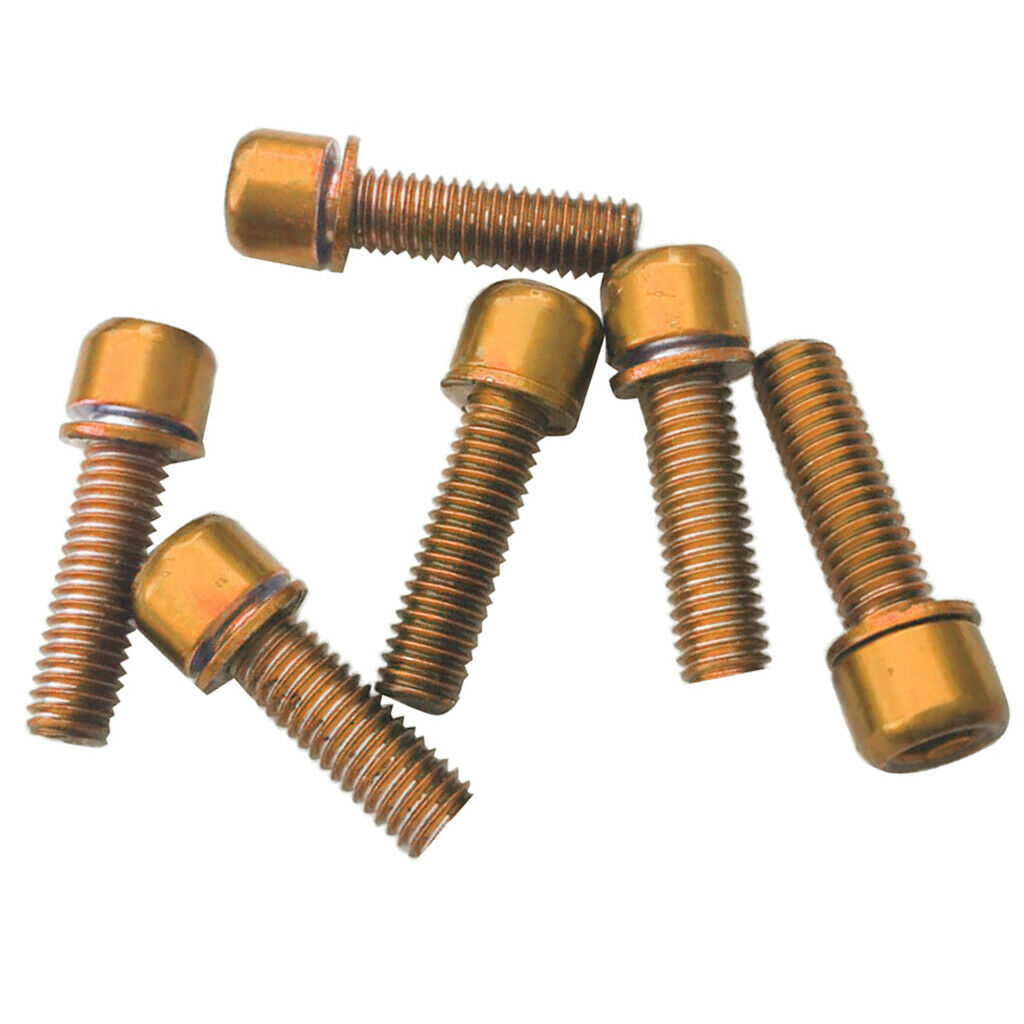 18x MTB Road Bike Hex Socket Screws M5x18 Bolts for Handlebar Stem Golden