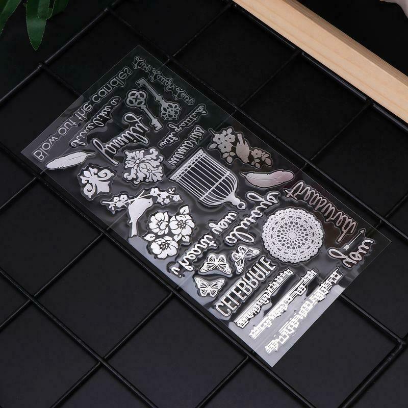 4 Pcs/Set DIY Filler Golden Letter Pattern Rose Transparent Self-adhesive Epoxy