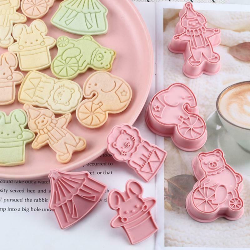 6Pcs Circus Animal Cookie Cutters Fondant Cutters Plunger Cookie Stamps, Rabbit