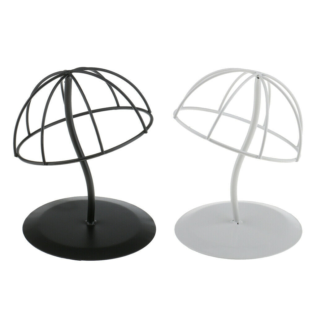 Iron Hat Cap Storage Display Holder Hair Wigs Rack Shelf Stand Tool Black S