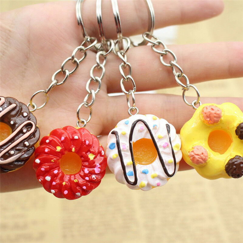 Sweet Cake Keychain Pendant Bread Food Keyring Gift  Bag Purse Key Chain .l8