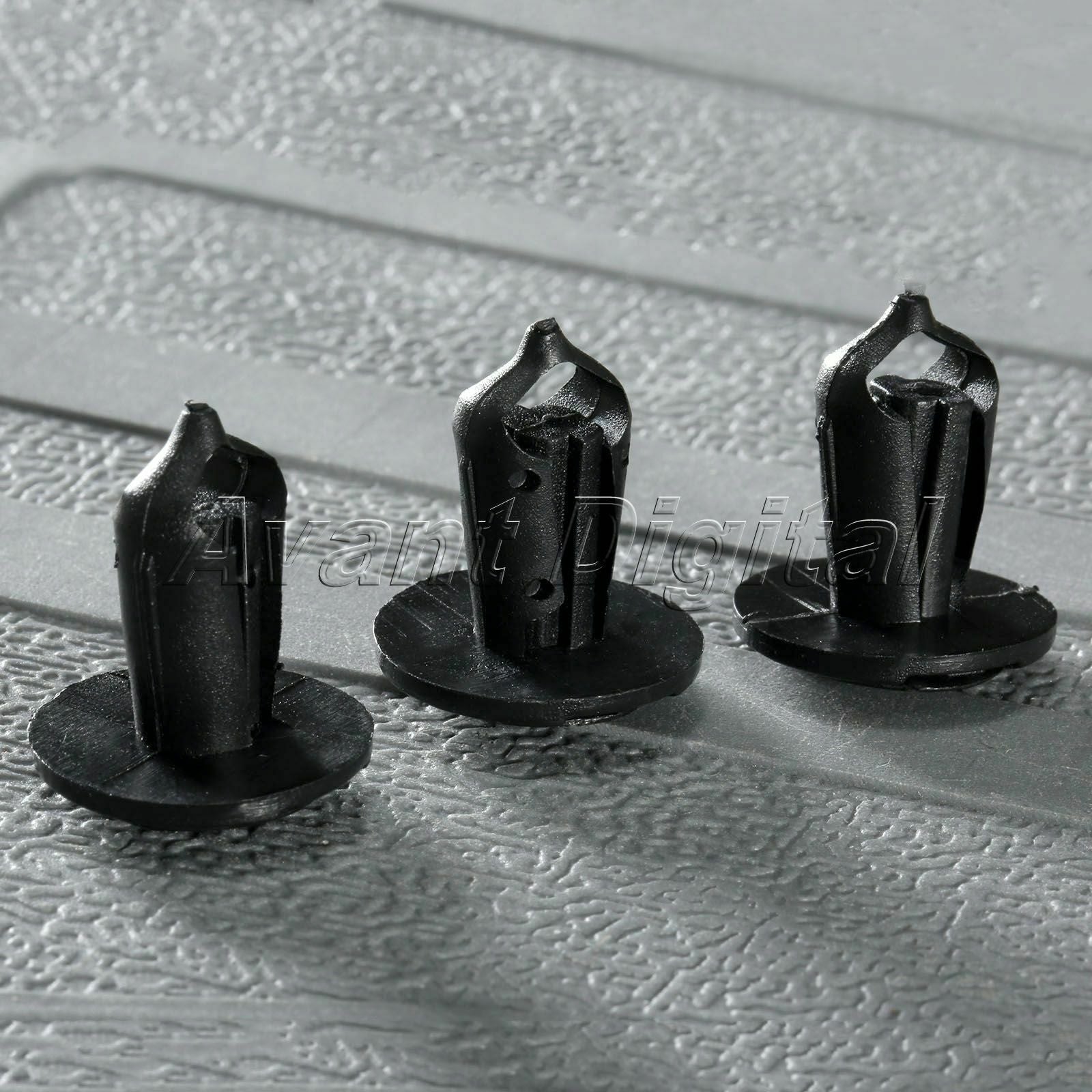 50 x Black Plastic Car Auto Bumper Fender Push Clips Plastic Rivets Fasteners