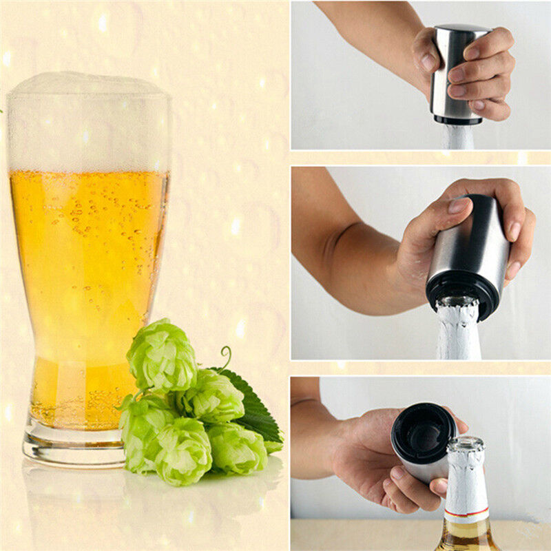Easy Bottle Opener Stainless Steel Automatic Beer Cap Wine Bar Waiter Tool  Kt