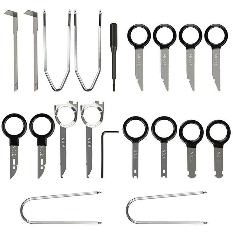 20pc Professional Car Radio Removal Key Tool Kit Audio Tools Keys Stereo CD RC