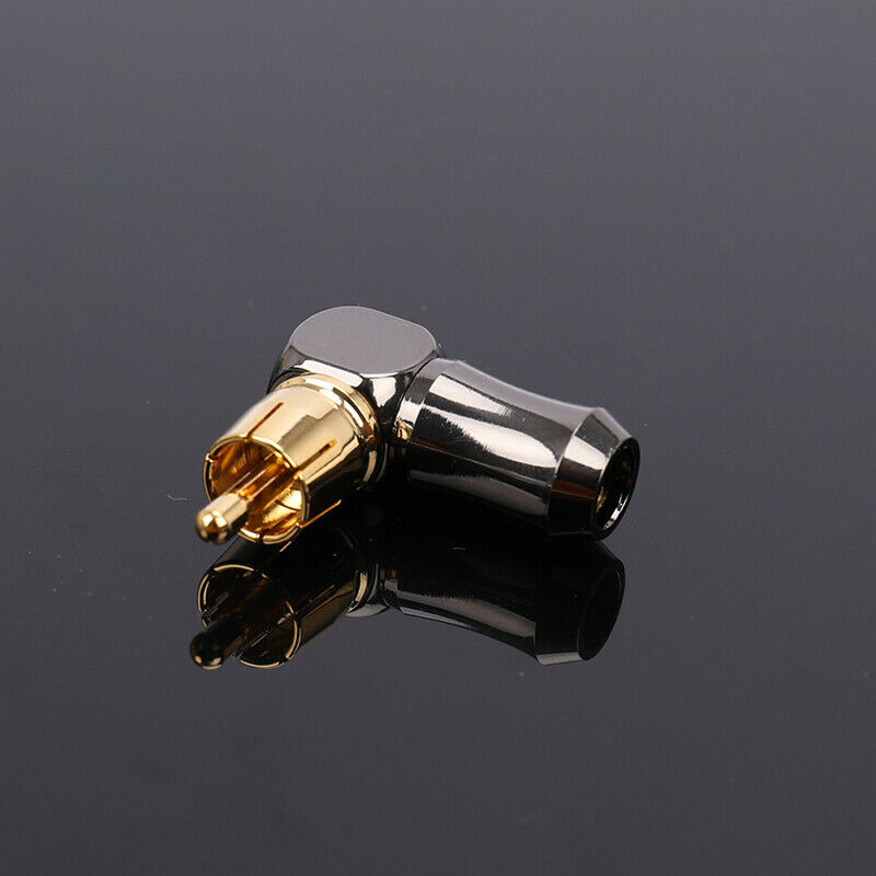 1pc Plated Right Angle RCA Male Plug Audio Video Connector Solderi.l8