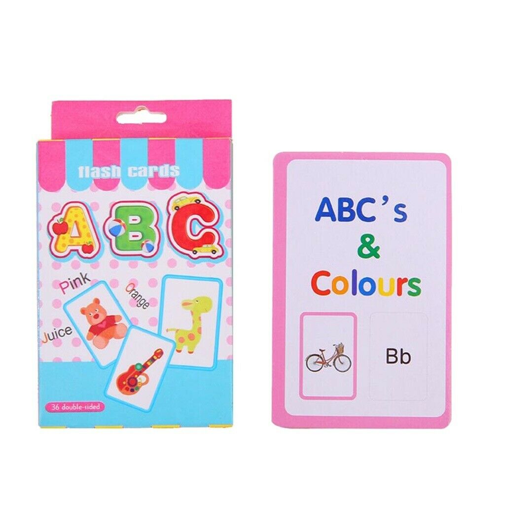 Alphabet Color Picture Flash Card Set Preschool Kids Educational Reading