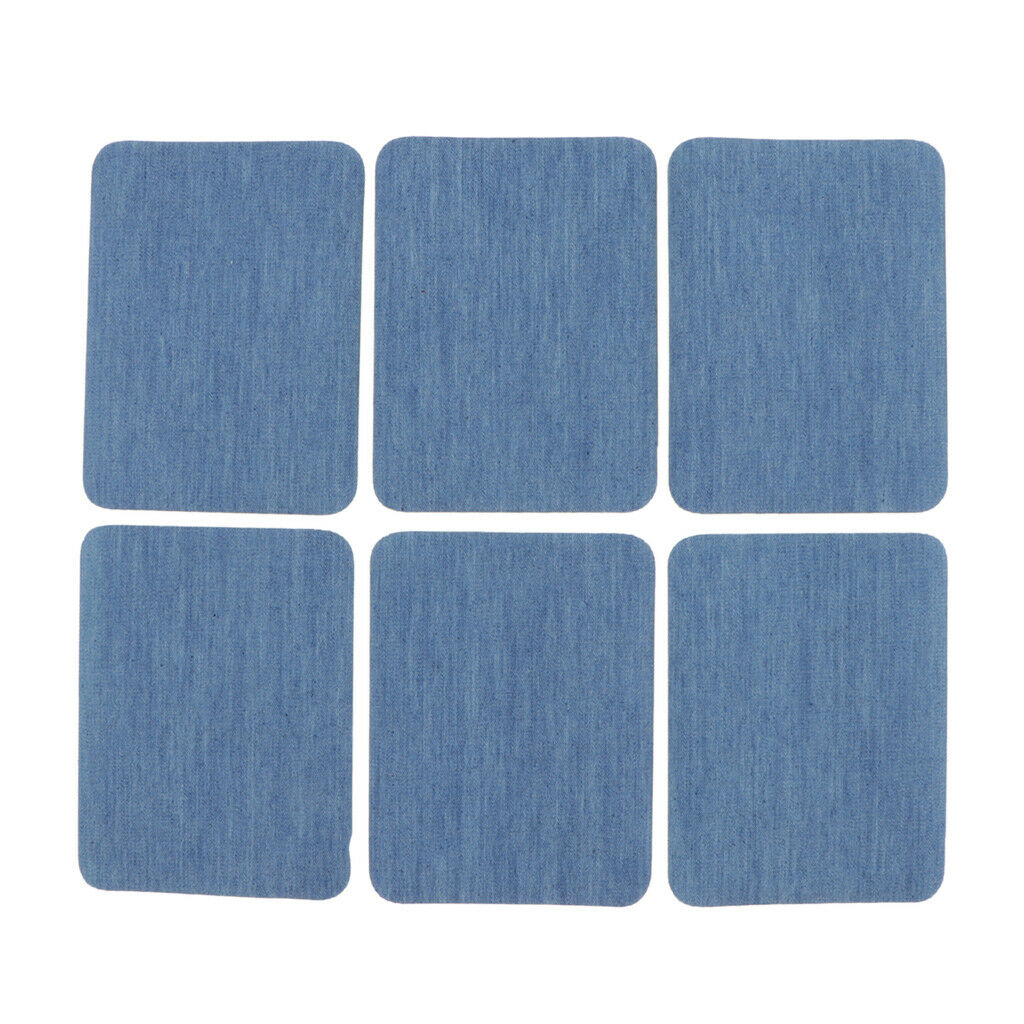 6x Iron On Cloth Denim Patches for Crafts Bag Pants Shirt Clothing Sewing