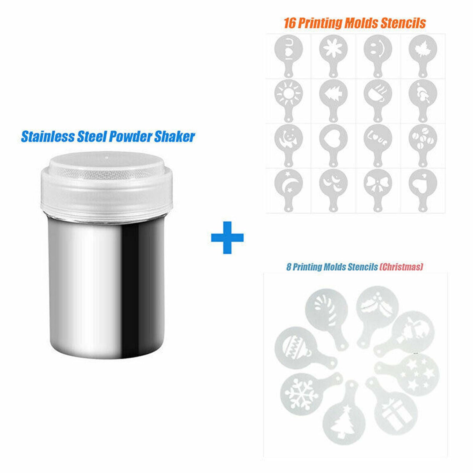 Stainless Steel Chocolate Shaker Powder Sprinkler Flour Coffee Cocoa Sifter