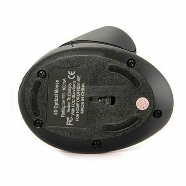 Ergonomic Design USB Vertical Optical Mouse 1000DPI for Computer PC Black