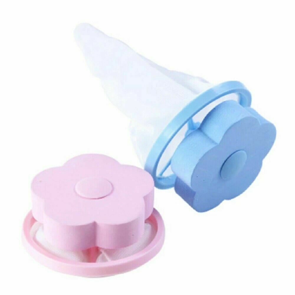 2Washing Machine Flower Shape Floating Pet Fur Catcher Laundry Hair Lint Remover