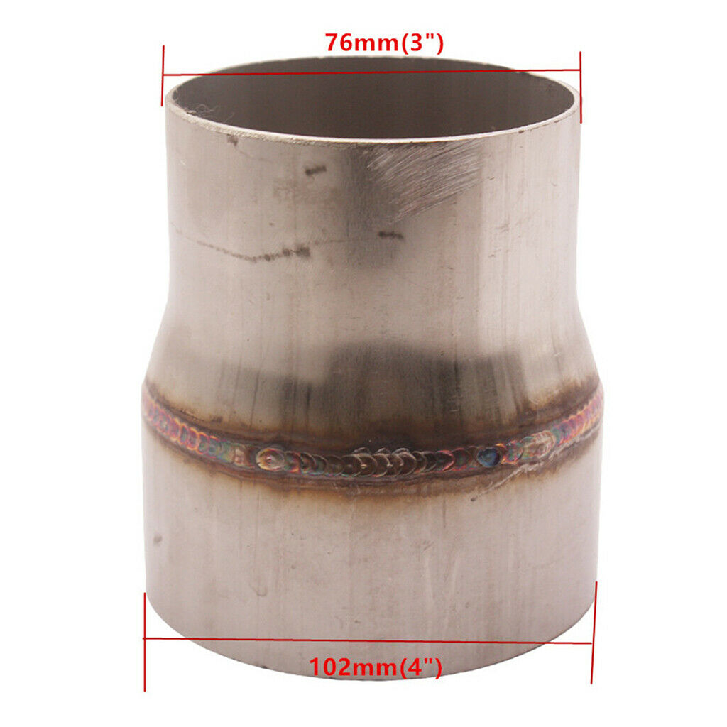 2Pcs Stainless Steel Exhaust Pipe Reducer 3" O.D. to 4" O.D. Rustproof