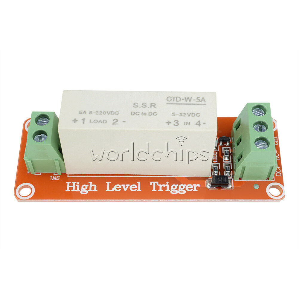 3-32V DC 1-Channel SSR Solid State Relay High-low Trigger 5A 5v 12v For Arduino