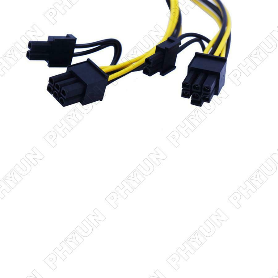 10Pcs PCI Express 6 Pin to Dual 8 Pin (6+2 Pin) GPU Video Card Power Cable 18AWG