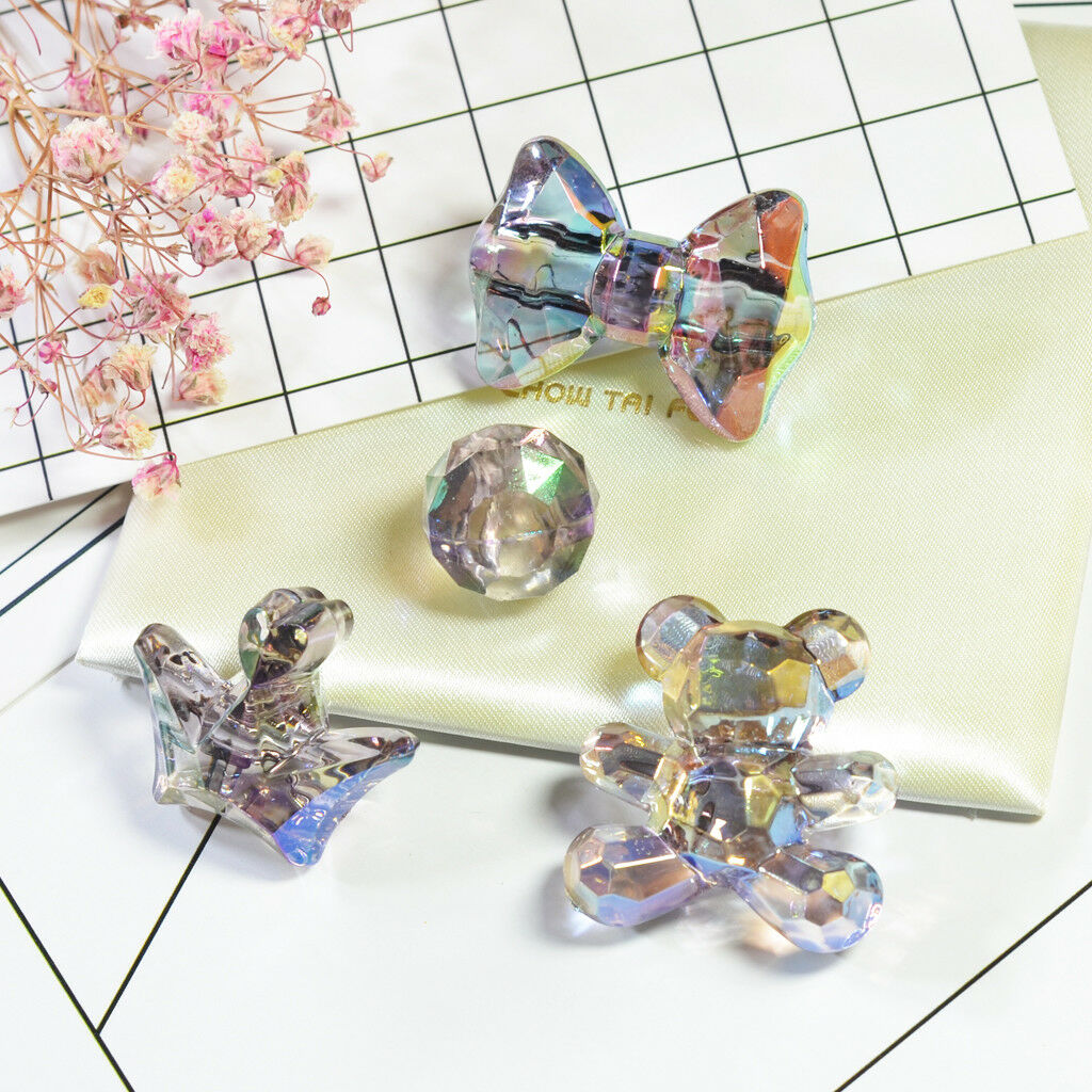 5 Pcs Drilled Faceted Water Drop Crystal Charms Beads DIY Headwear Craft
