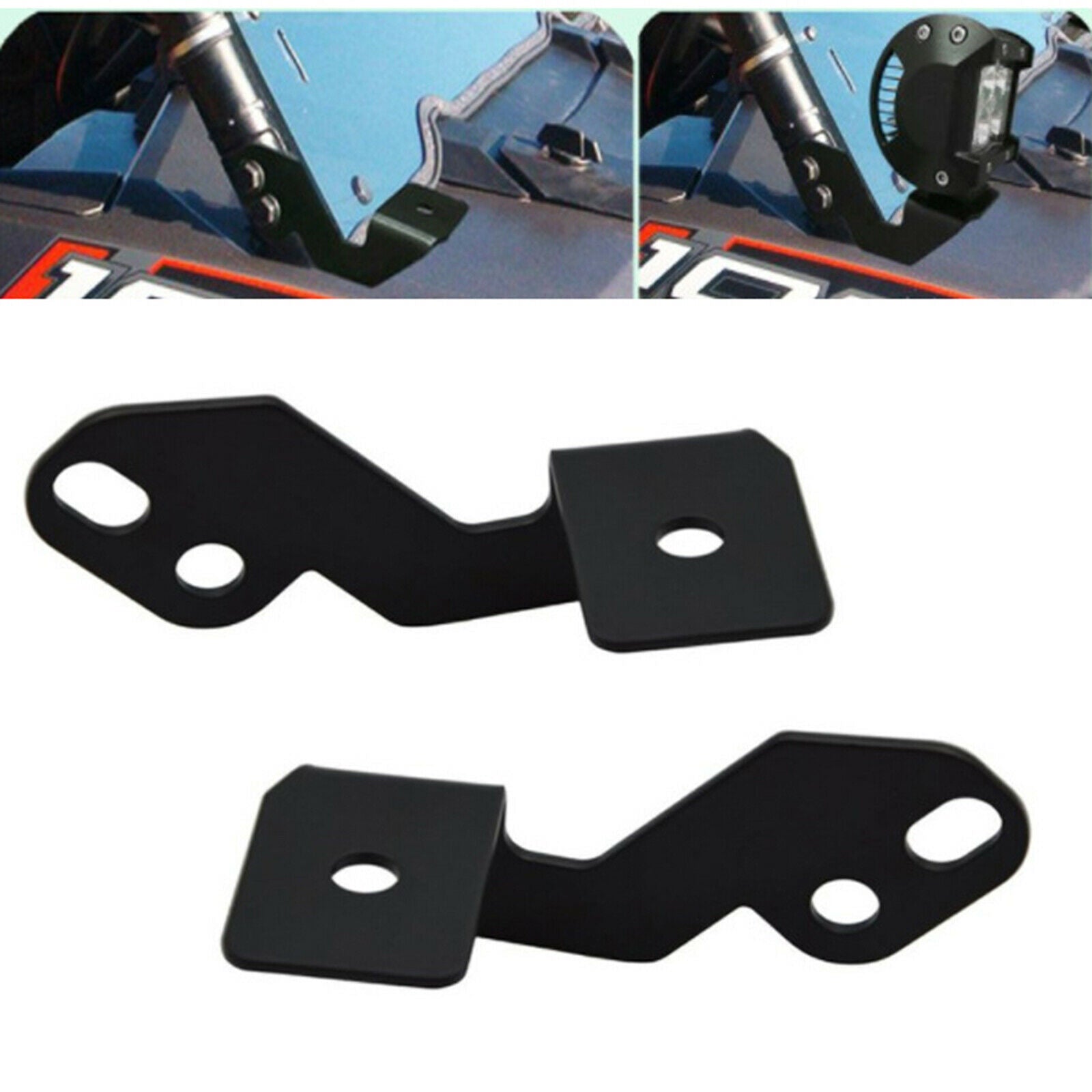 1 Pair Side Pillar Mounting Brackets, LED Light Pod Metal Brackets For