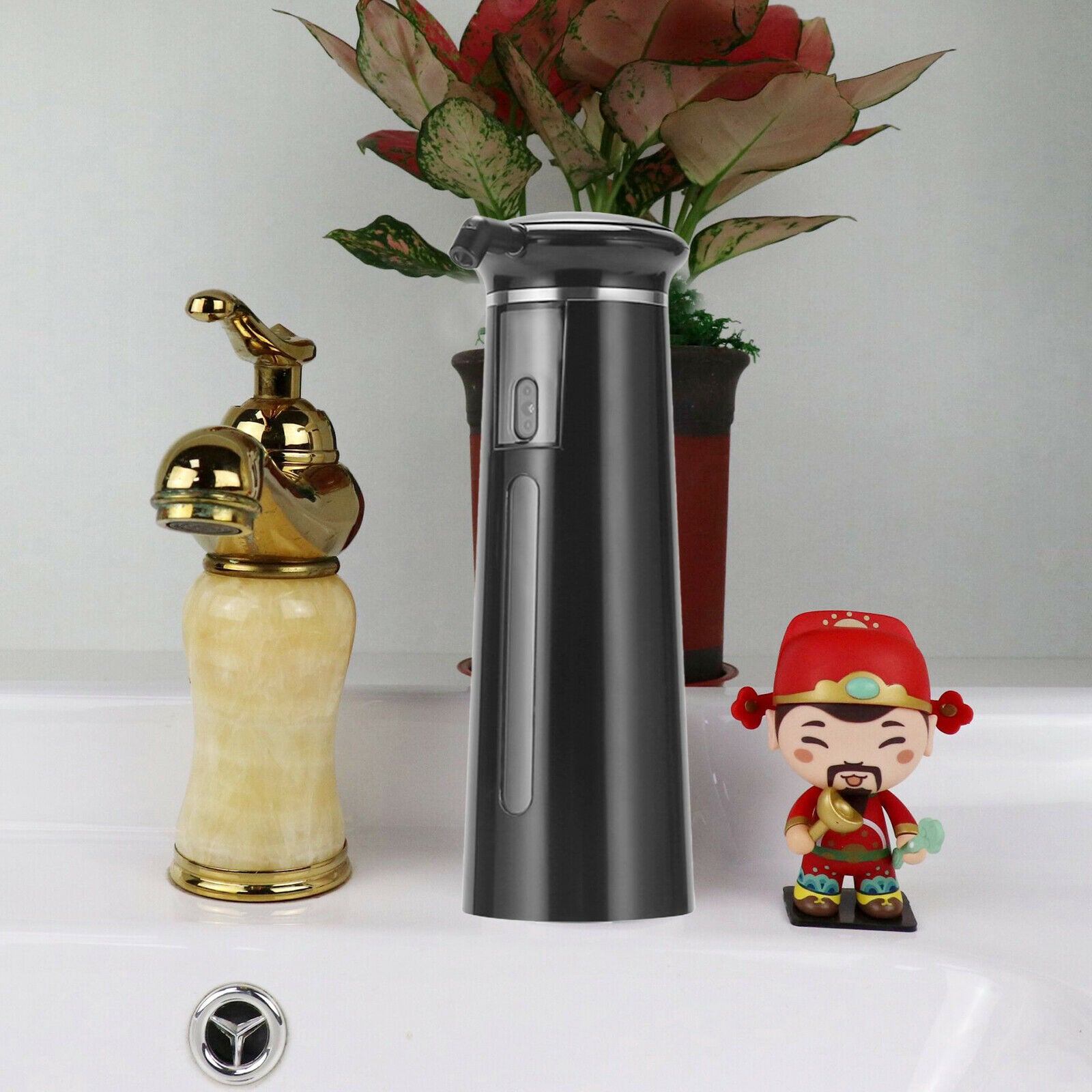 Bathroom No Touch Automatic Liquid Soap Dispenser Container Battery Operated