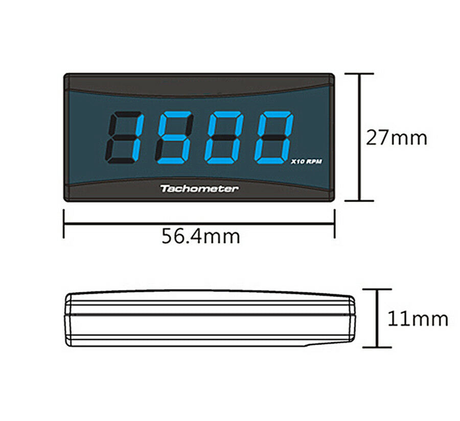 Digital Square LCD Display Engine Tach Hour Meter Tachometer for Racing Motorcyc