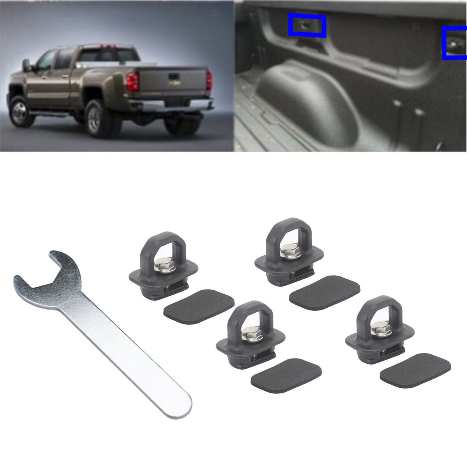 Tie Down Anchors Side Wall Rings Tie Downs for Chevy   Pickup Trucks