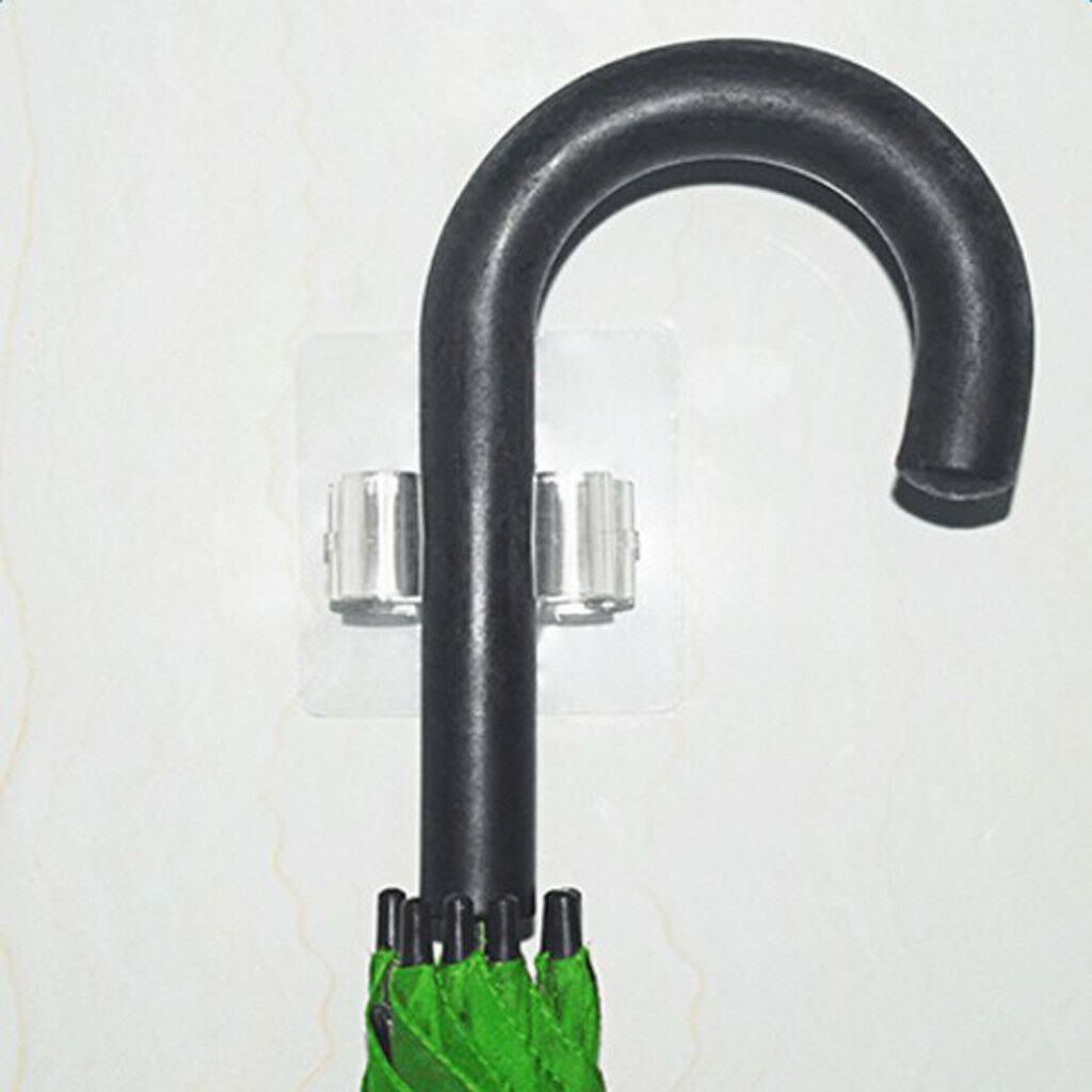 4pcs Clear Adhesive Broom Mop Holder Clip Anti-  Cleaning Tool Holder