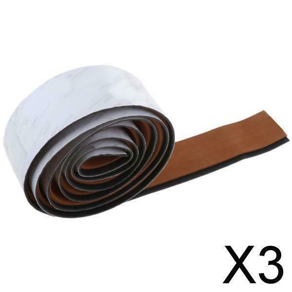 3X EVA Faux Teak Decking Sheet Marine/Boat Tape Light Brown Black Stripe