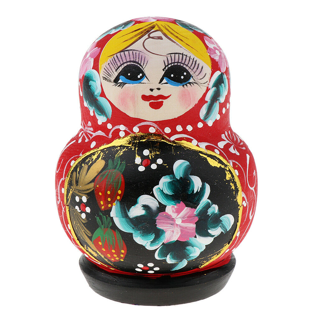 Set of 10 Pieces Hand Painted Colorful Girls Russian Babushka Matryoshka Nesting