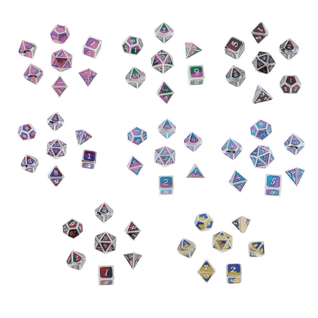 Multi-sided Dice for Dragon Scales DnD D&D Pathfinder RPG Dices Pink Purple