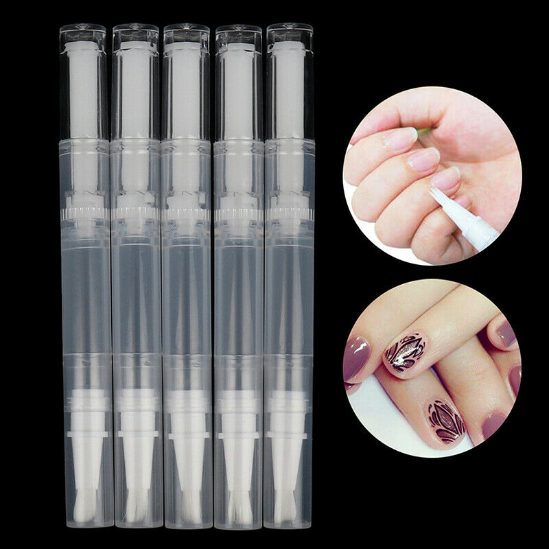5Pcs 3ML Nail Nutrition Oil Empty Pen Botttle With Brush Applicator Nail .l8