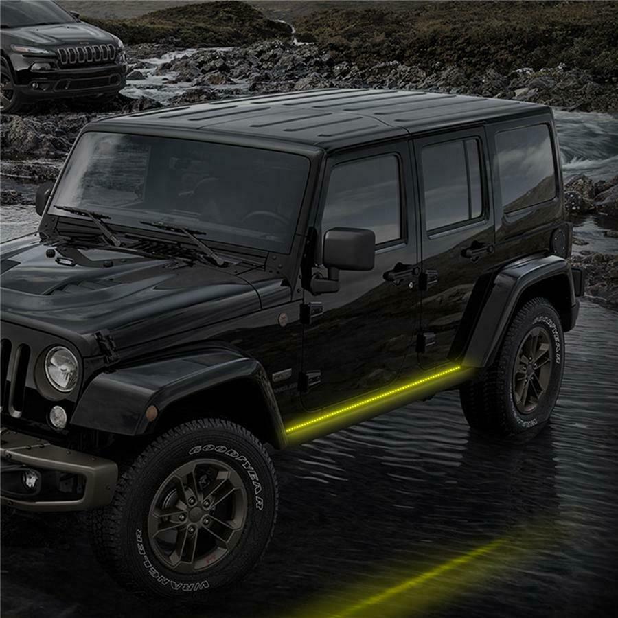2pcs Car 70" Running Board Side Step LED Light Amber White Turn Signal DRL Light