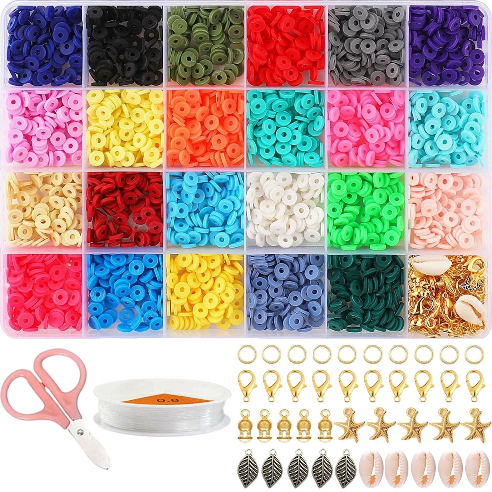 Flat Polymer Clay Beads Loose DIY Necklace Bracelets Jewelry Making Finding