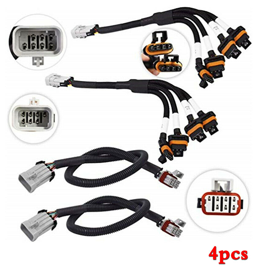 4Pcs Coil Pack Relocation Kit w/Coil Harness & Extension D580 For LS1 LS6 LSX