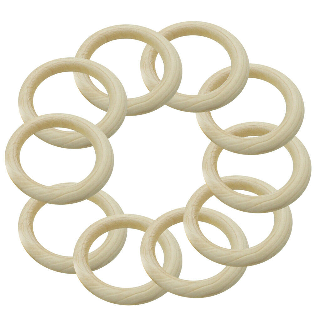 30Pcs Natural Wood Rings Unfinished Wooden Rings DIY Maple Teething Ring Craft