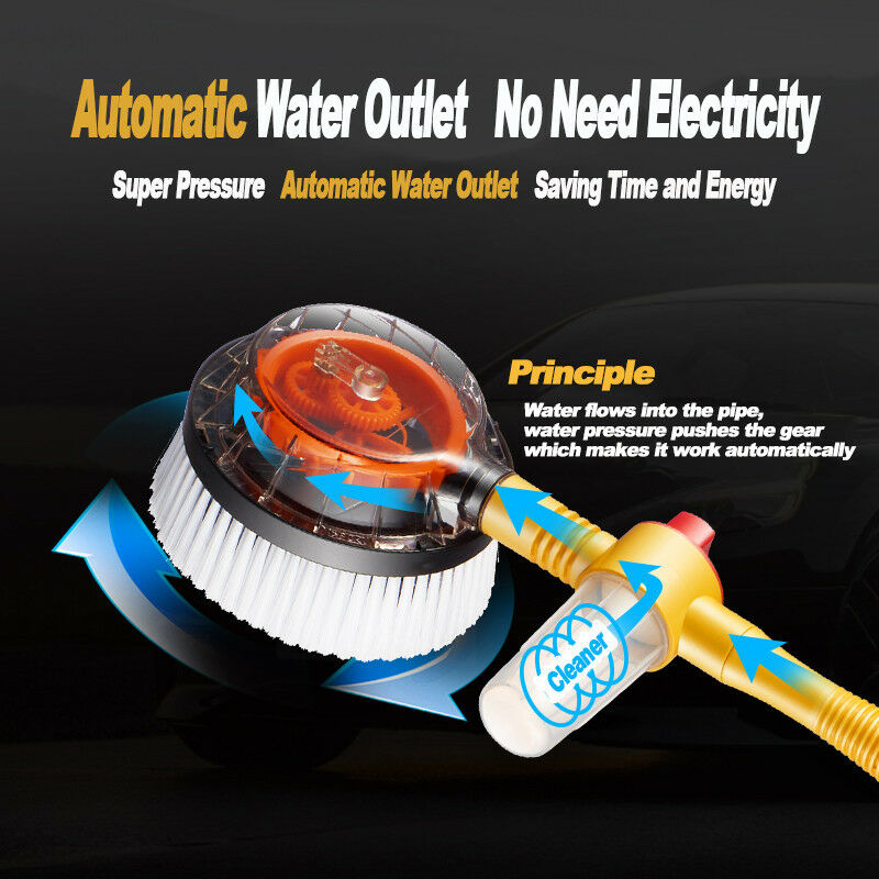 Portable Car Washer Foam Automatic Washing Brush Rotating Brush Auto Clean Tools