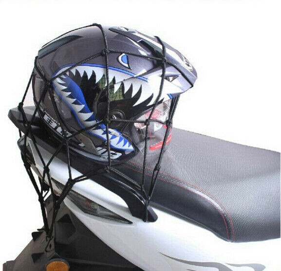 -XNBlack Electric Helmet Sundries Cargo Storage Fixed Net With 6 Hooks
