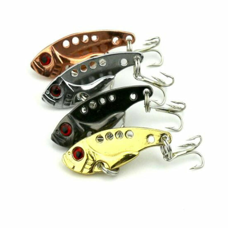 4pcs/set  Lots Fun Metal Fishing Lures Bass CrankBait Spoon Crank Bait Tackle