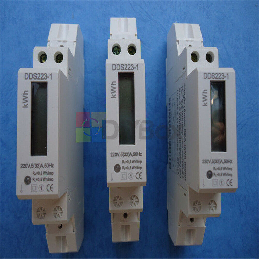 Digital DDS223-1 LCD 220V 230V AC DIN Rail Electric Kilo Watt Hour KWH Meter