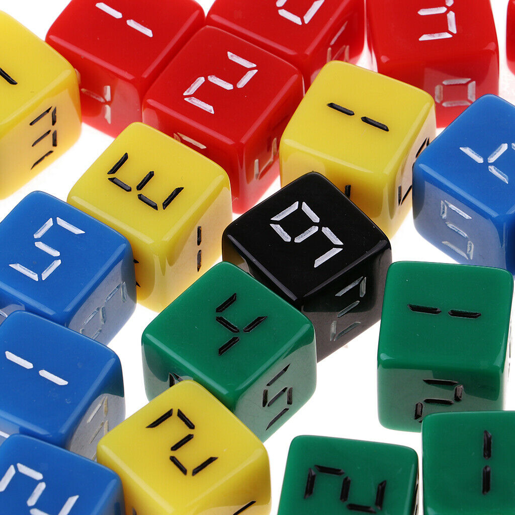 25Pcs Colorful 6 Side 1-6 Digital Dice Set for Kids Math MTG DND Board Game