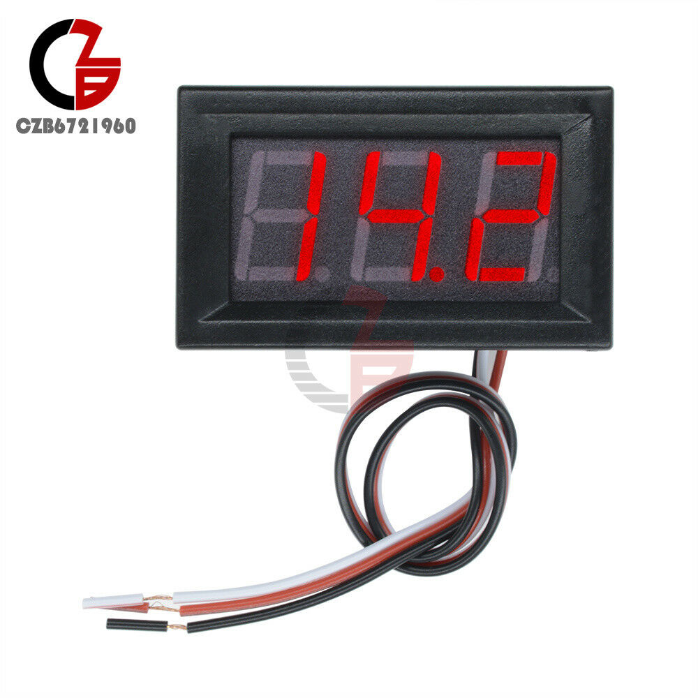 Red 3 Wire 0.56" DC 4.5-30V LED 3 Bit Digital Voltmeter Panel Accurate Meter