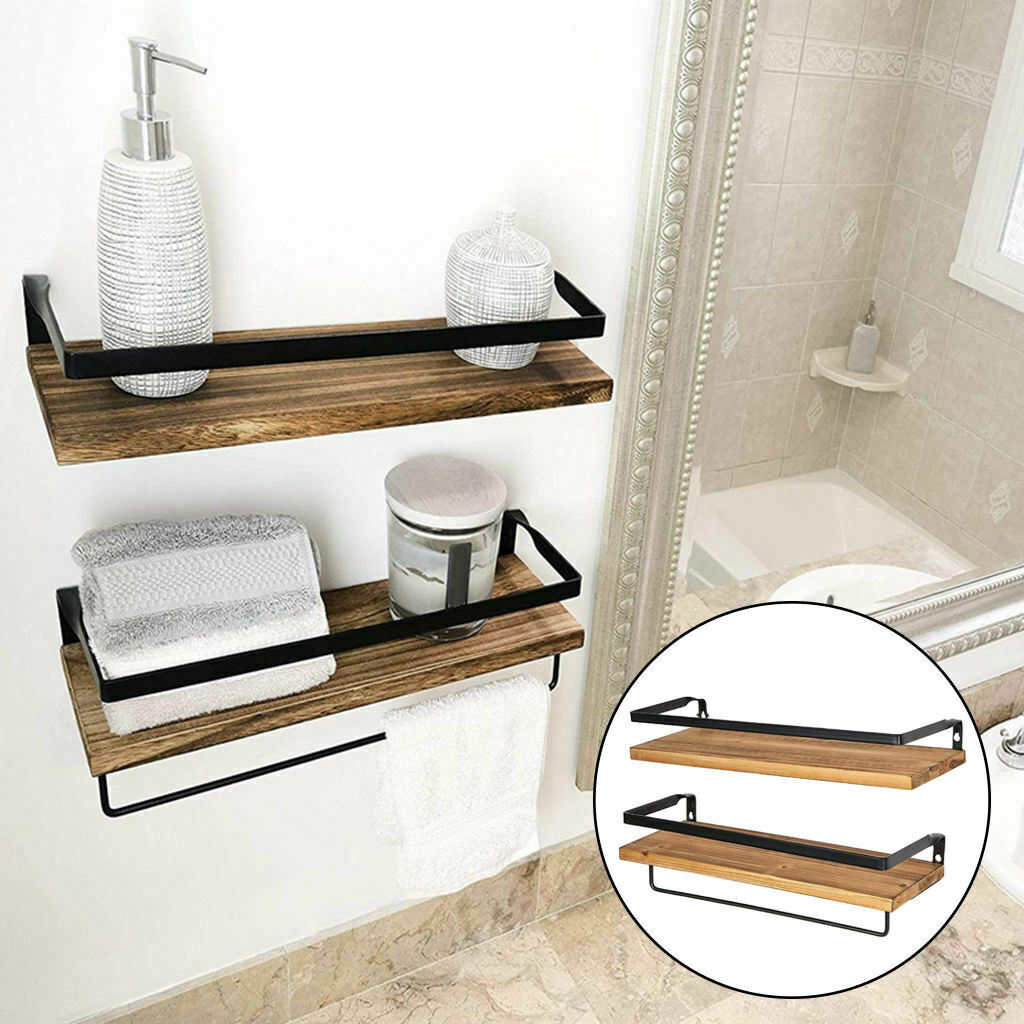 Floating Shelf Bedroom Kitchen Wall Shelves Bottles Planters Display Rack