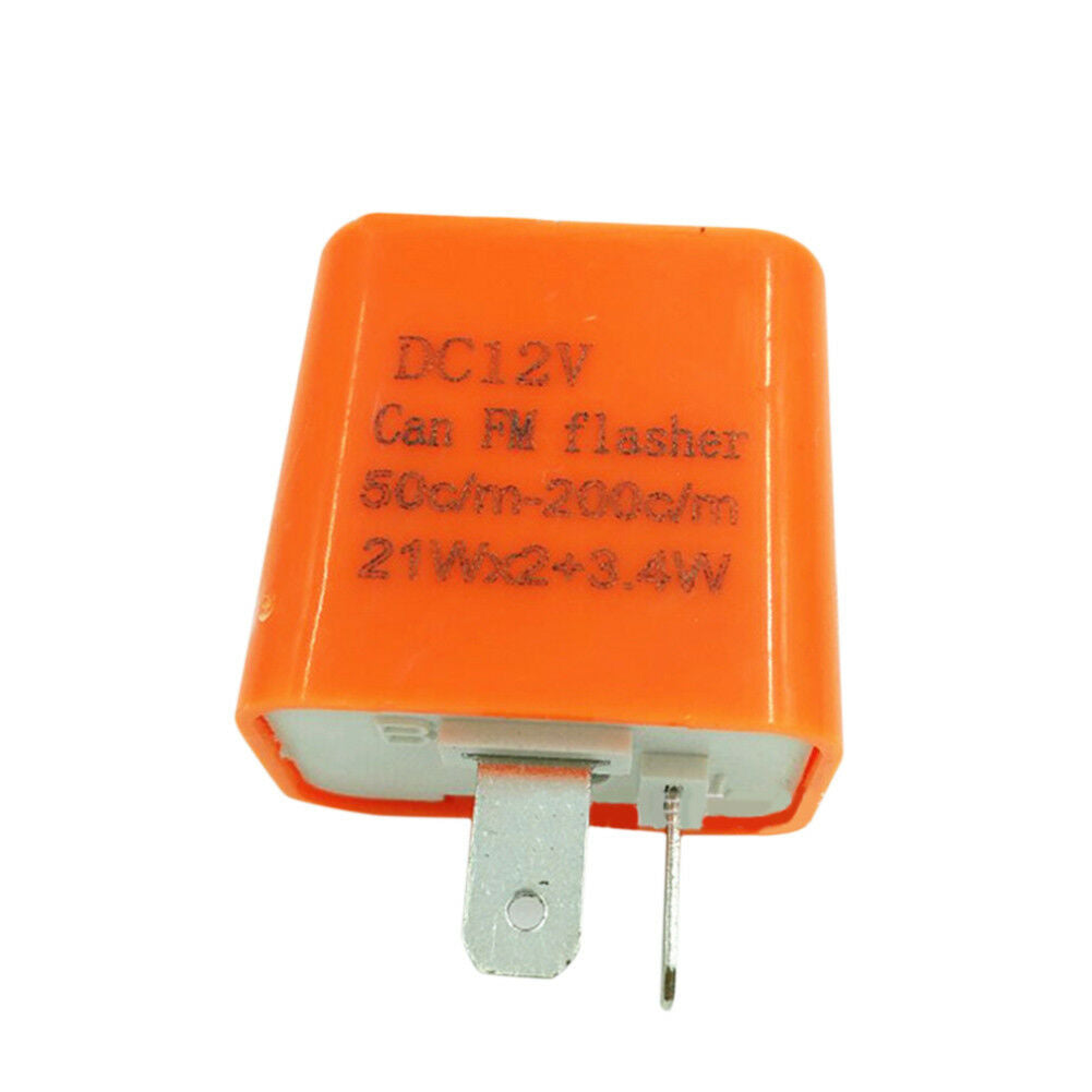 2 Pin Motorcycle Indicator 12V Flasher Relay For Motorbike LED Turn Signal HN US