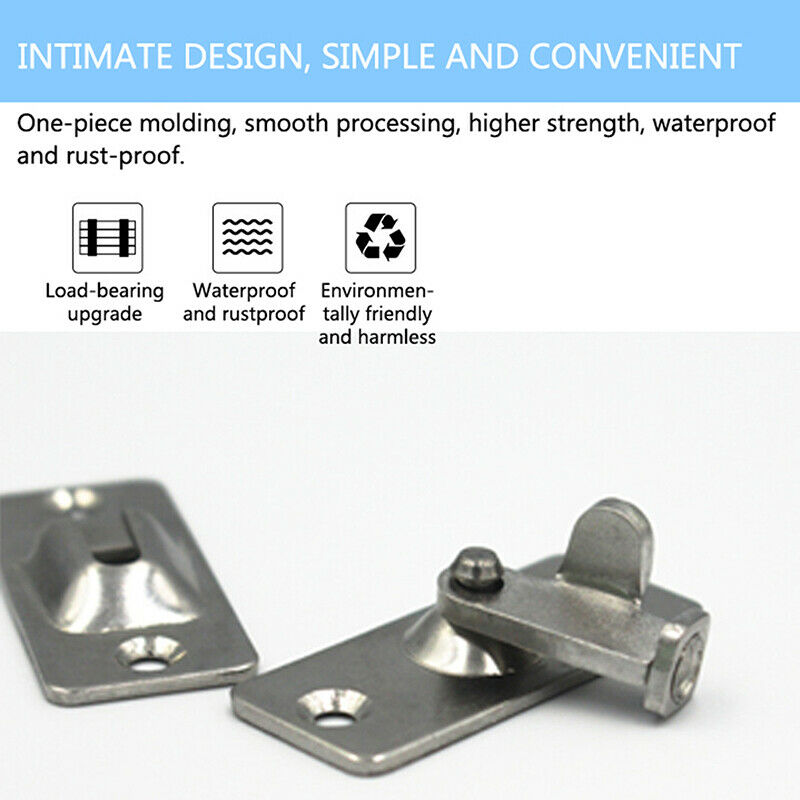 Mini Door Hasp Latch 90 Degree, Door Buckle Bolt Stainless Steel Safety An WLDF