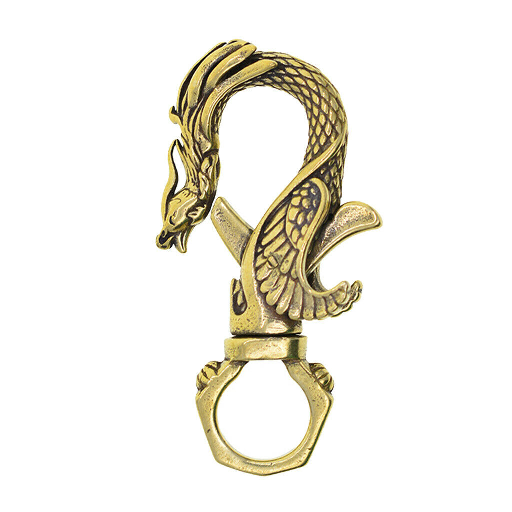 Lobster Clasp Keychain Phoenix in Brass Phoenix Cadeux Personalized