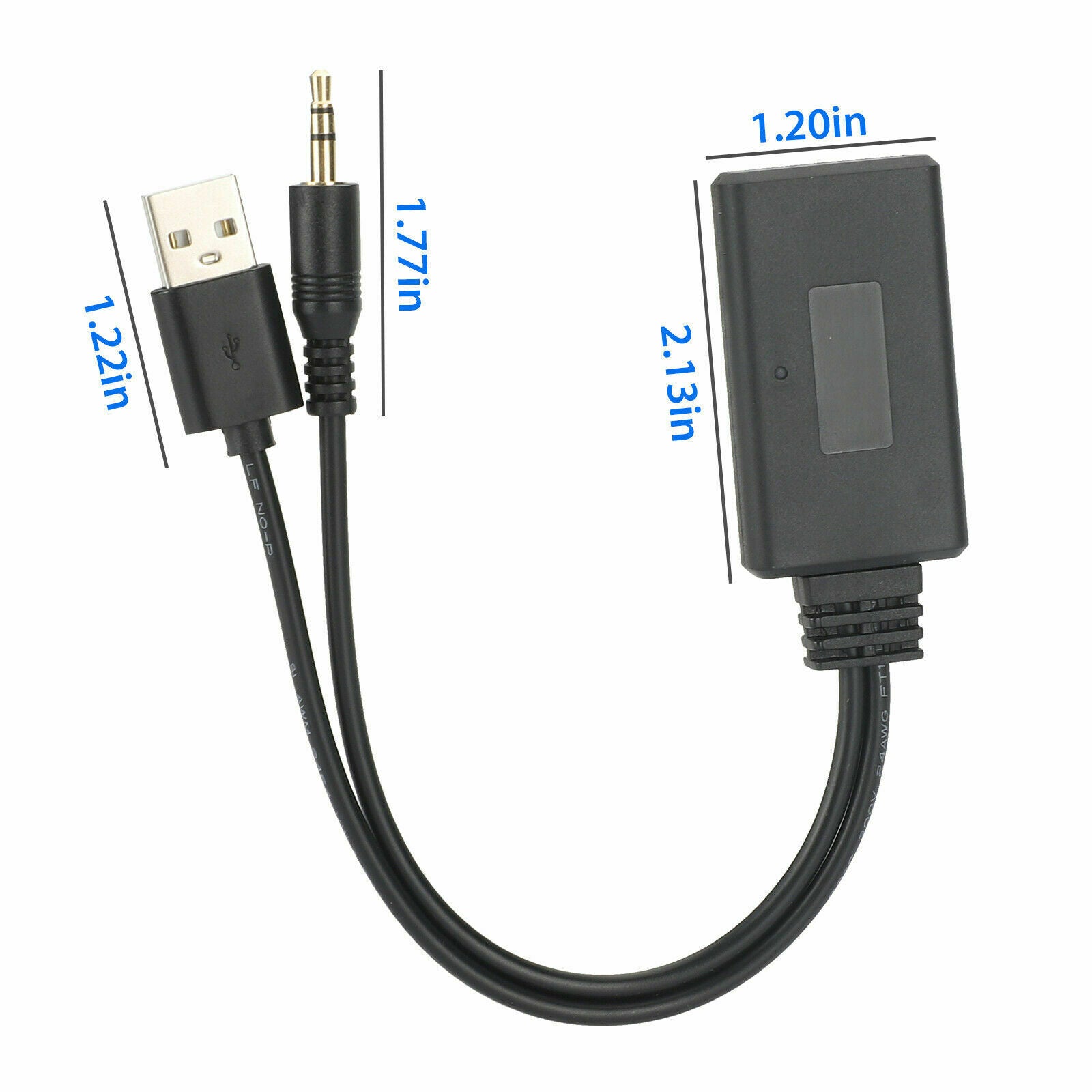 Bluetooth 5.0 Receiver Adapter USB + 3.5mm Jack Stereo Audio For Car AUX Speaker