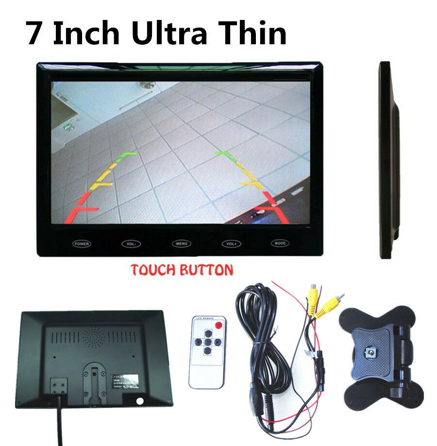 7" TFT LCD Display Car Rear View Monitor Ultra Thin HDMI VGA  with Bracket 12V