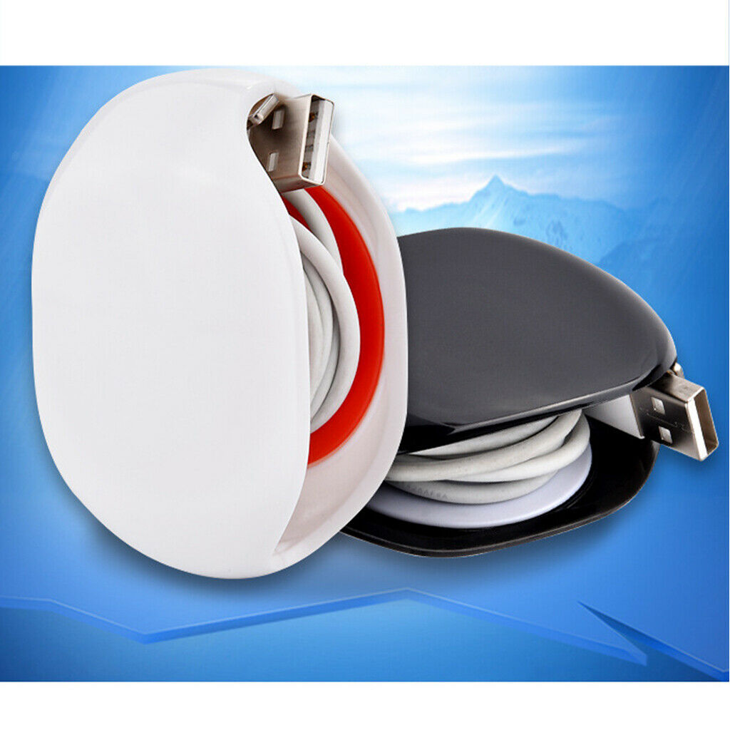2X Vehicle Charging Cable Organizer Wrap Wire Winder Holder Tool white
