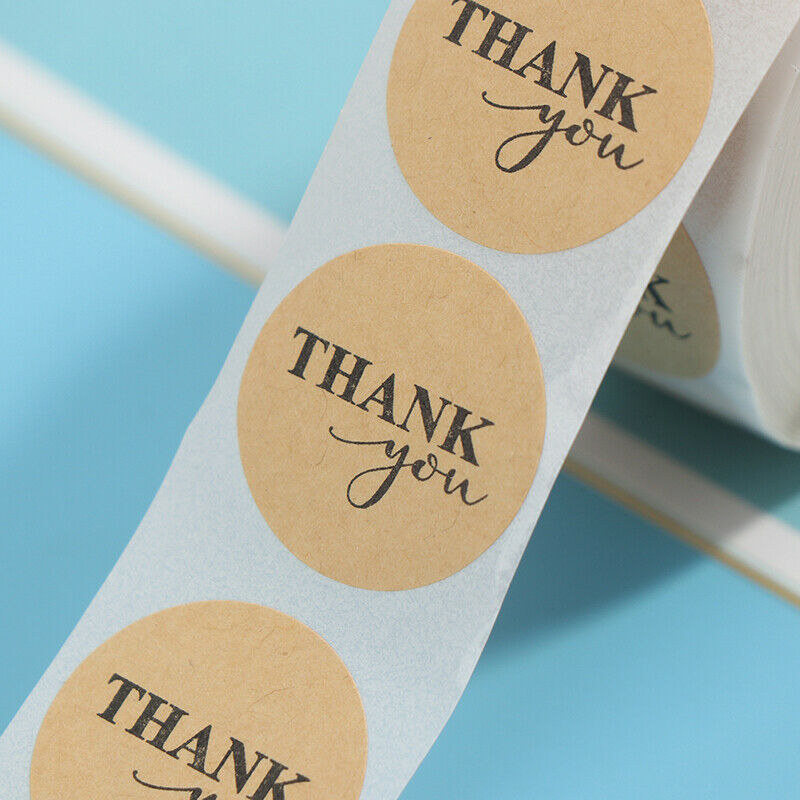 500pcs Round Kraft Handmade Stickers Scrapbooking for Package Thank you s.l8