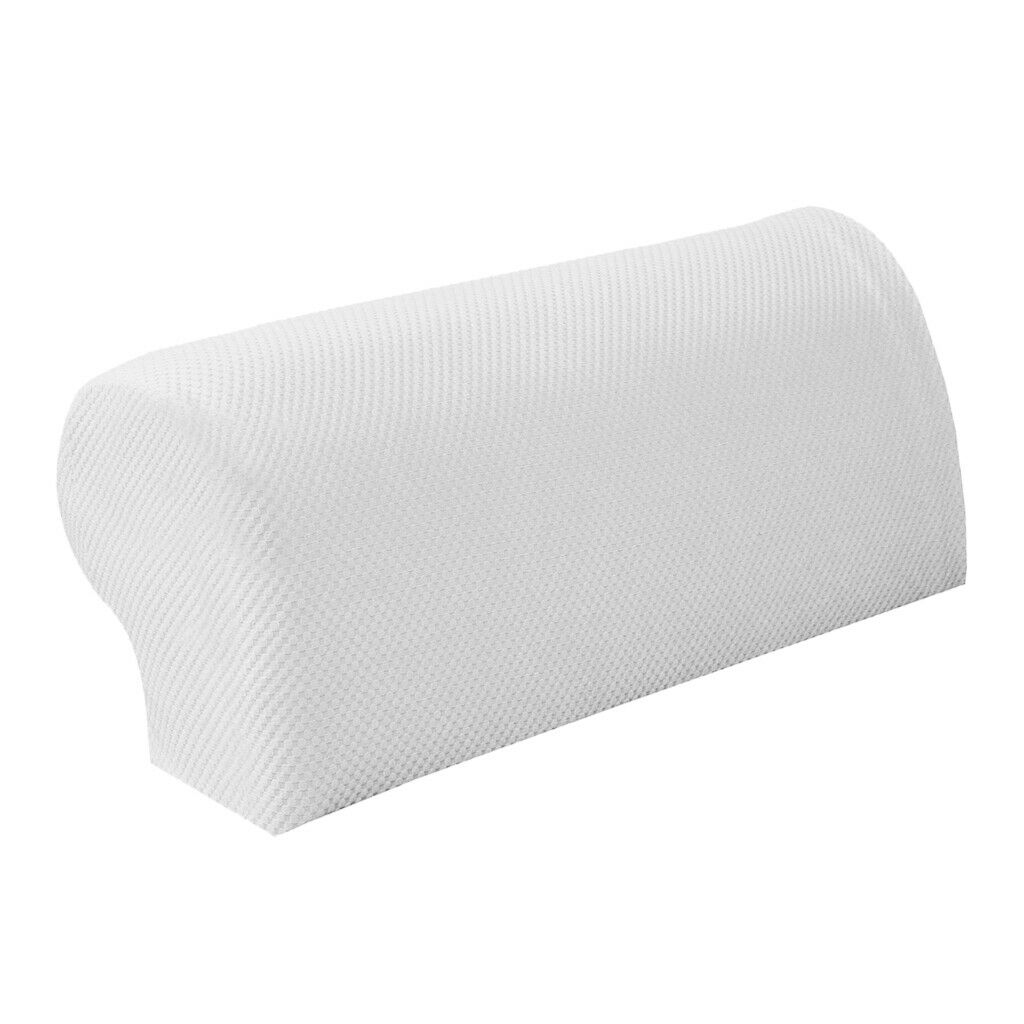 1 Pair White Stretchable Sofa Armrest Covers Armchair Slipcovers &100Pcs Pins