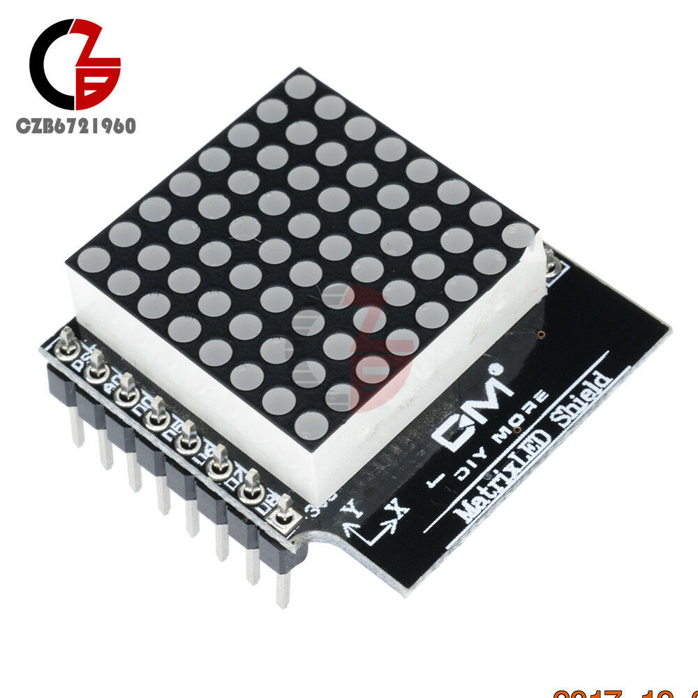 8x8 Dot Matrix LED V1.0 Shield Adjustable Intensity 8 Step for WEMOS D1 Mini
