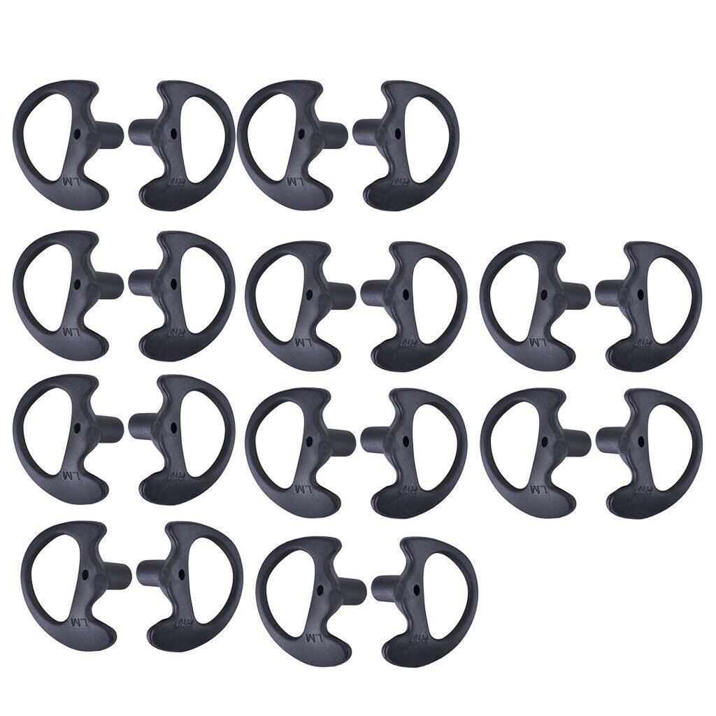 10Pairs Silicone Ear Bud for 2-way Radio Covert Acoustic Tube Earphone Black
