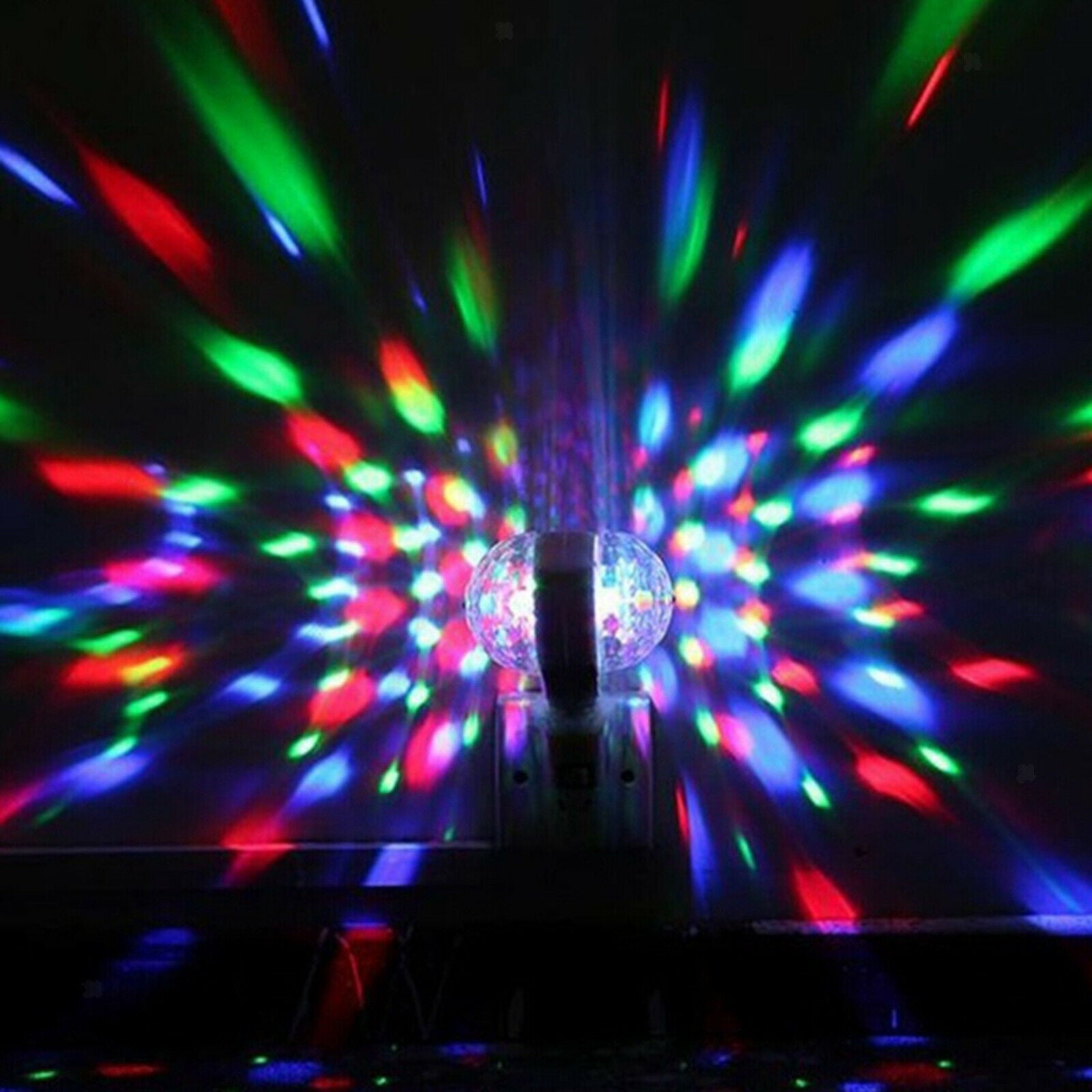 1pc E27 6W Double-Headed LED Ball Stage RGB Light Bulb Rotating Lamp Party Disco